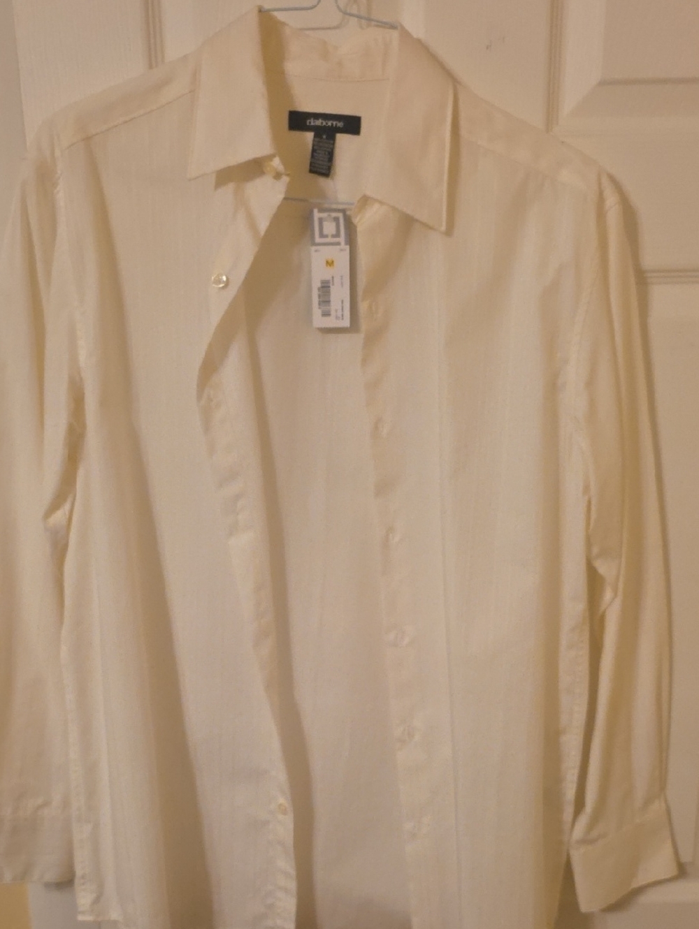 Claiborne Men’s Cream Button-Front Dress Shirt